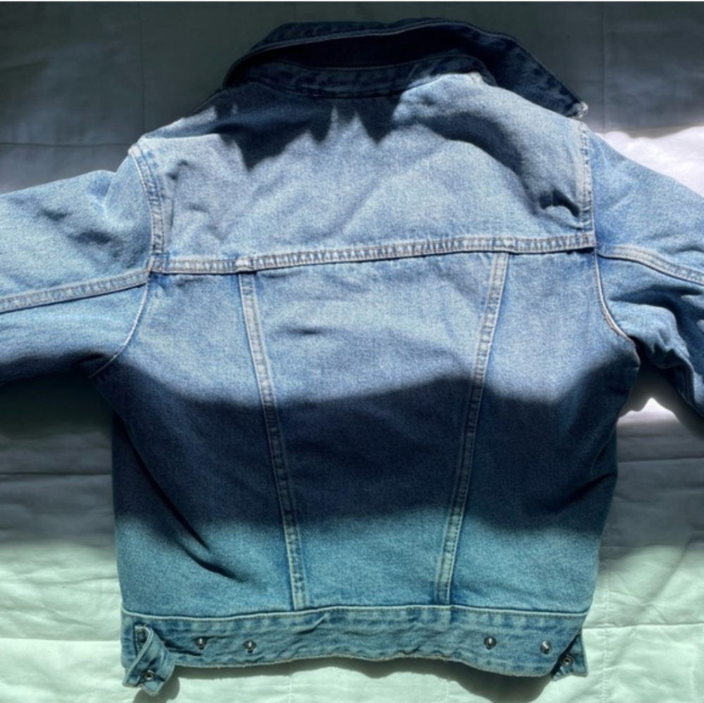 Zara Blue Denim Women's Sherpa Fleece-Lined Jean Jacket - XS - Picture 2 of 4